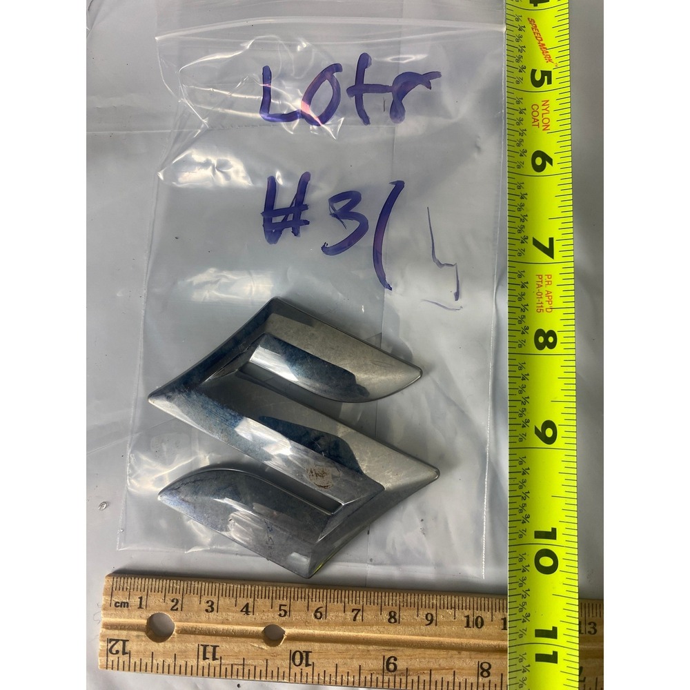 Suzuki Chrome S Emblem Badge OEM Front Grille Trunk Logo Symbol 4 Inch